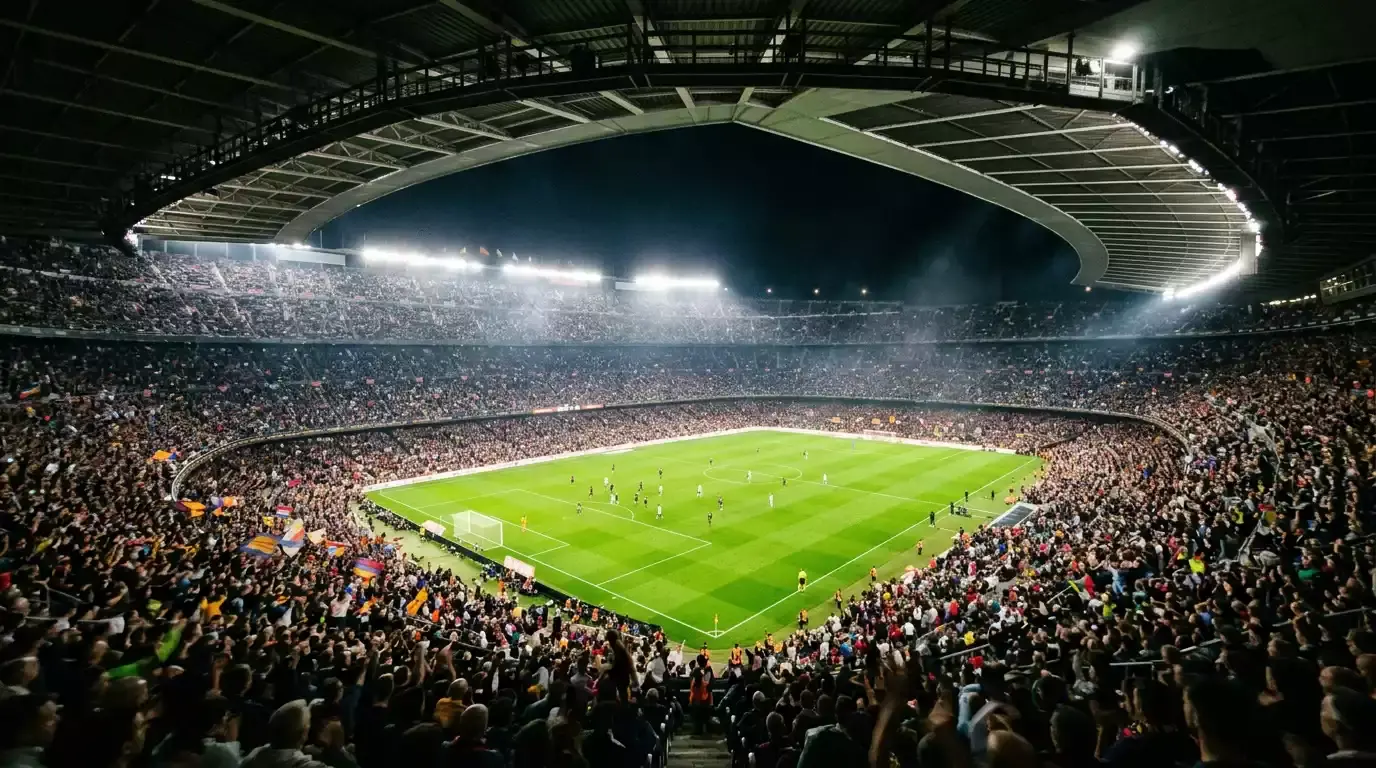 Apuestas de fútbol en directo: aficionados siguiendo un partido en vivo con cuotas cambiantes